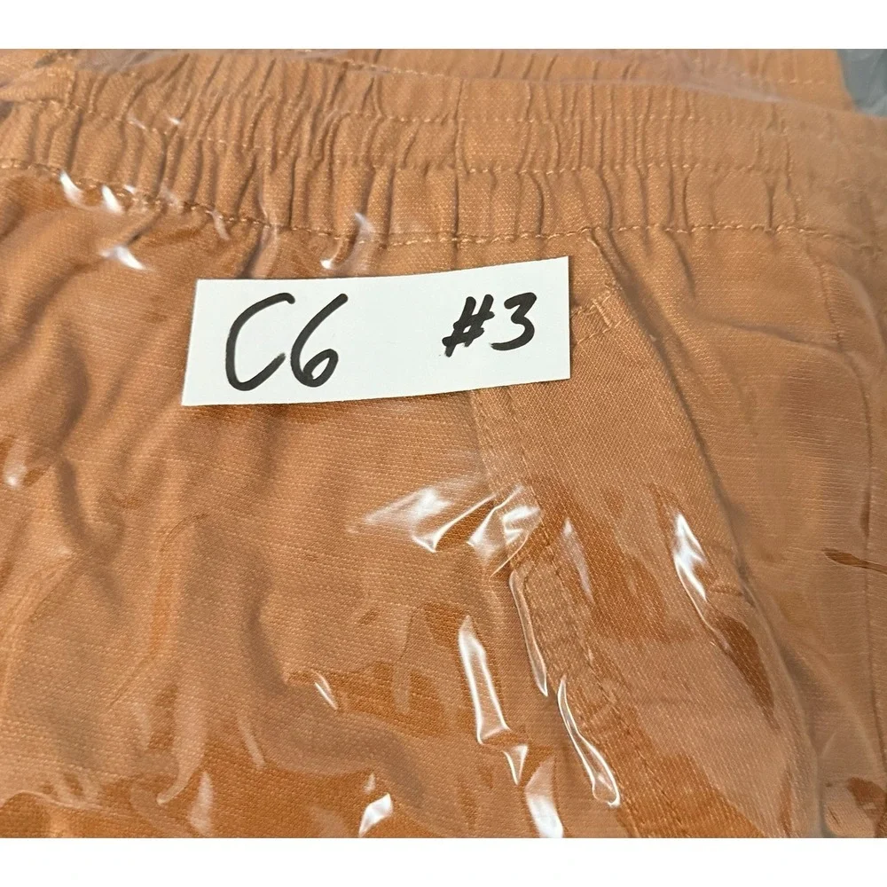 A.n.a Womens SZ- Medium Pull On Shorts Orange Pockets Drawstring (Fits 30X3.5)